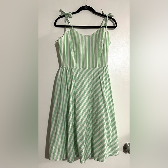 Banned Apparel 50s Candy Stripe Strappy Sundress in Green NWOT Size Large - Picture 4 of 12